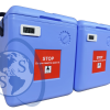 Termo porta Vacunas 1.7 L Nilkamal con tapa superior y asa de transporte para conservar vacunas durante su almacenamiento y traslado.