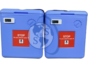 Termo porta vacunas 2.7 litros Nilkamal de 2.7 litros para transporte y conservación segura de vacunas.