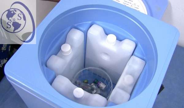 Paquetes fríos 0.6 L Nilkamal para termos porta vacunas l Refrigerantes importados con tapa rosca y PQS OMS