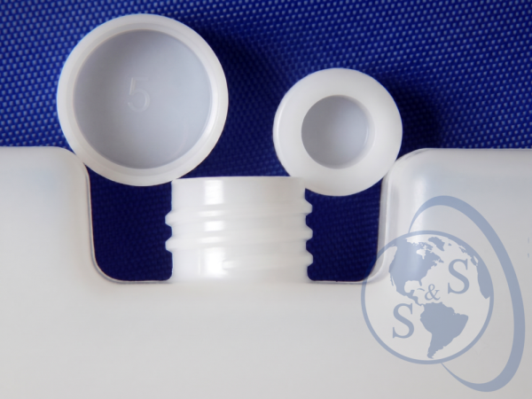 Detalle de la tapa rosca del paquete frío GS de 0.4 litros para termo porta vacunas KST.