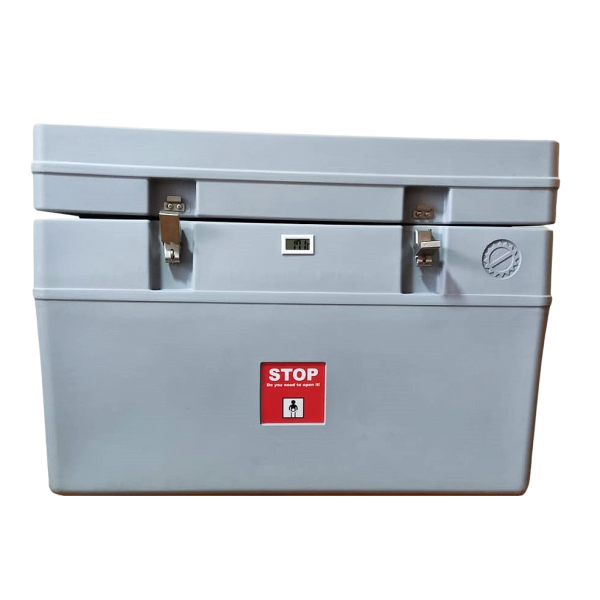 Caja Térmica Blow King 20L – Transporte Seguro de Vacunas Certificado PQS OMS Caja térmica fría transportadora de Vacunas Blow King 20 l, con certificación OMS PQS y aislamiento térmico seguro.