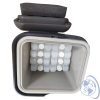 Termo Porta Vacunas Giostyle 2.6L – Interior con 8 Paquetes Fríos Termo Porta Vacunas Giostyle 2.6L abierto, con 8 paquetes fríos E5/10 en su interior, diseñado para el transporte seguro de vacunas manteniendo la cadena de frío hasta 41 horas.