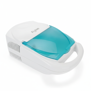 Nebulizador portátil Folee W003 eléctrico color blanco y azul con kit completo de mascarillas para niños y adultos en Perú