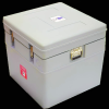Caja transportadora de vacunas 12 litros Blowkings con ice packs, certificada para cadena de frío y uso en centros de salud en Perú.