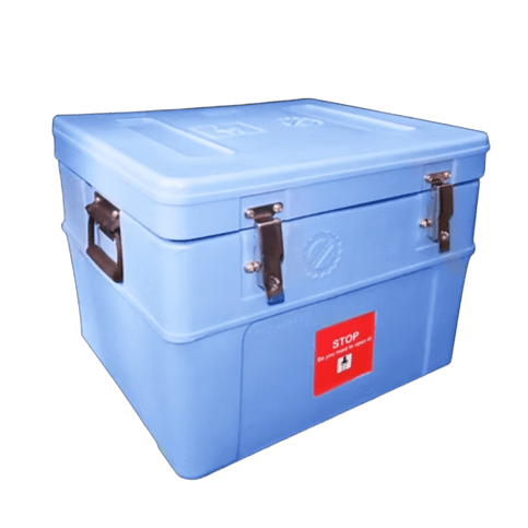 Caja transportadora de vacunas Nilkamal 10.7 Litros RCB-244 SS certificada OMS PQS para cadena de frío