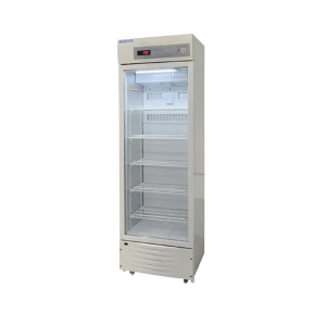 Refrigeradora para medicamentos BIOBASE BPR-5V298 vertical de 298 litros con puerta de vidrio y control de temperatura de 2 a 8 grados Celsius